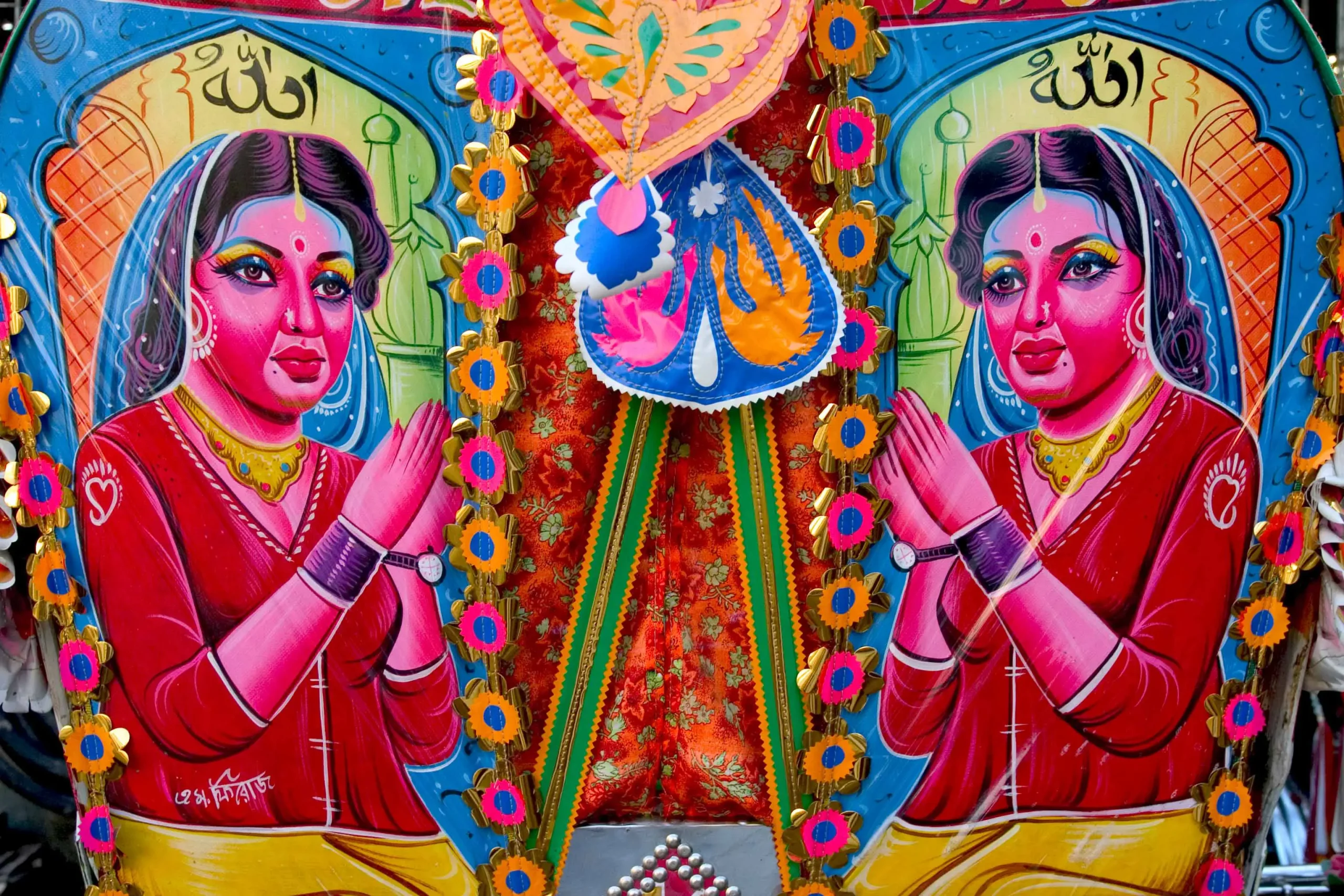 Traditional Bengali rickshaw art image
